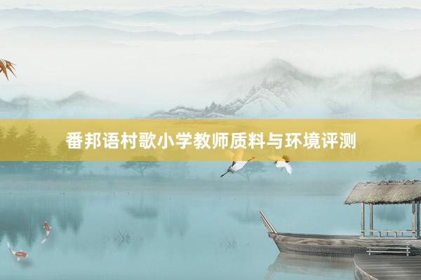 番邦语村歌小学教师质料与环境评测