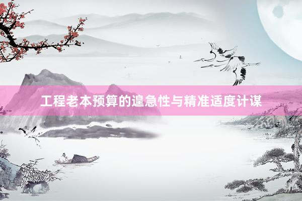工程老本预算的遑急性与精准适度计谋